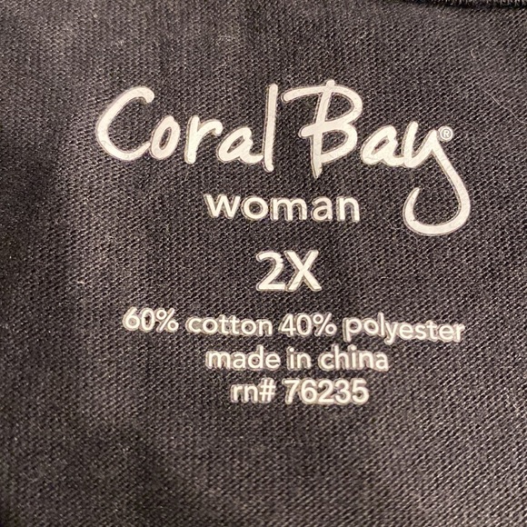 a womens Coral Bay casual short sleeve stretch plus size pullover top 2X - Picture 4 of 4